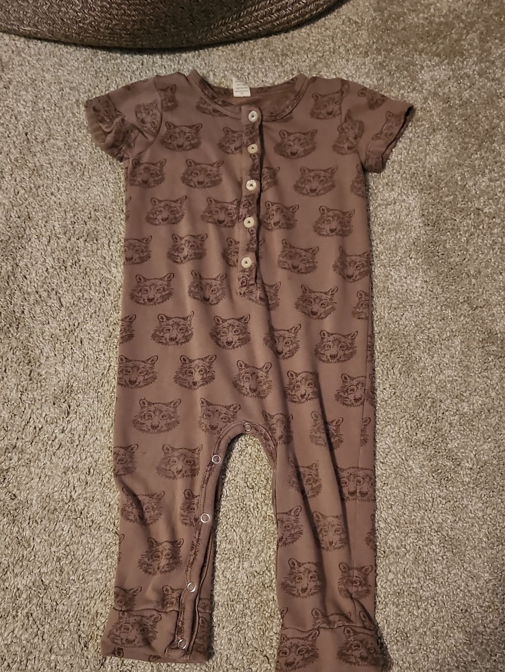 Kate Quinn Wolf Print Cotton Romper 18-24M Play Condition
